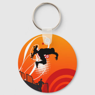Sunset Skateboarder Keychain
