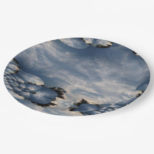 Sunset Skies Fractal Paper Plate