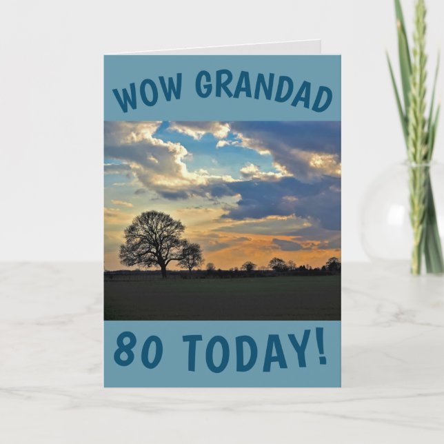 Sunset Sky 80th Birthday Card for Grandad (Front)