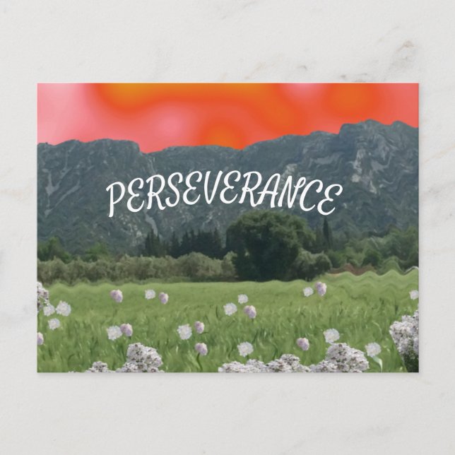 Sunset Sky and Mountains Perseverance Postcard (Front)