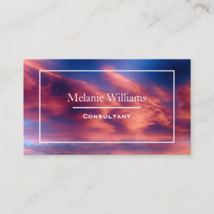 Sunset Sky Clouds Elegant Frame Business Card