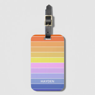 Sunset Sky Colorful Horizontal Stripes Personalise Luggage Tag