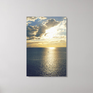 Sunset Sky Dusk Evening Twilight Sea Landscape Canvas Print