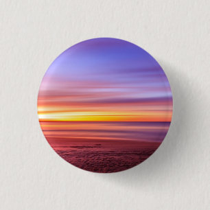 Sunset Sky over Beach and Sea 3 Cm Round Badge