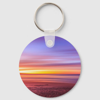 Sunset Sky over Beach and Sea Key Ring