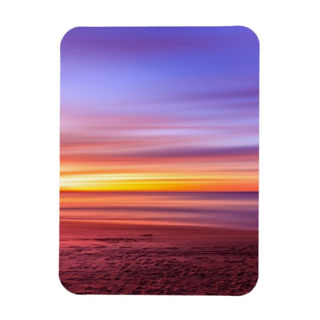 Sunset Sky over Beach and Sea Magnet (Vertical)