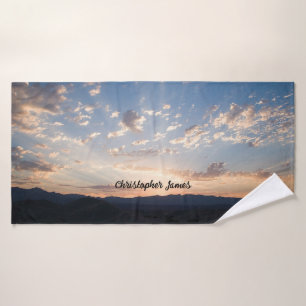 Sunset Sky Personalised Bath Towel