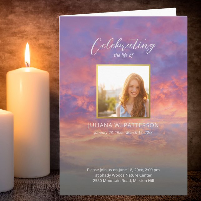 Sunset Sky Photos Celebration of Life Funeral Programme (Creator Uploaded)