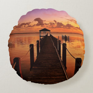 Sunset Sky Round Cushion