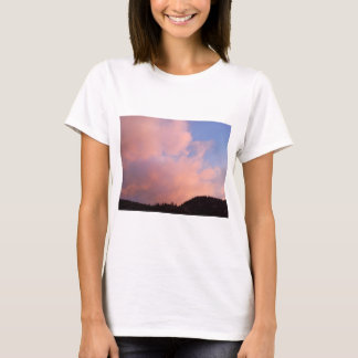 Sunset Sky With Pink Clouds Over Silhouetted Hills T-Shirt