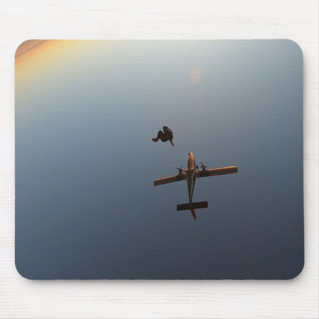 Sunset skydive with plane mouse pad (Front)