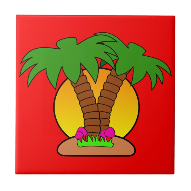 Sunset Small (4.25" x 4.25") Ceramic Photo Tile (Front)