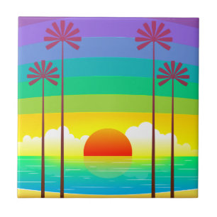 Sunset Small (4.25" x 4.25") Ceramic Photo Tile