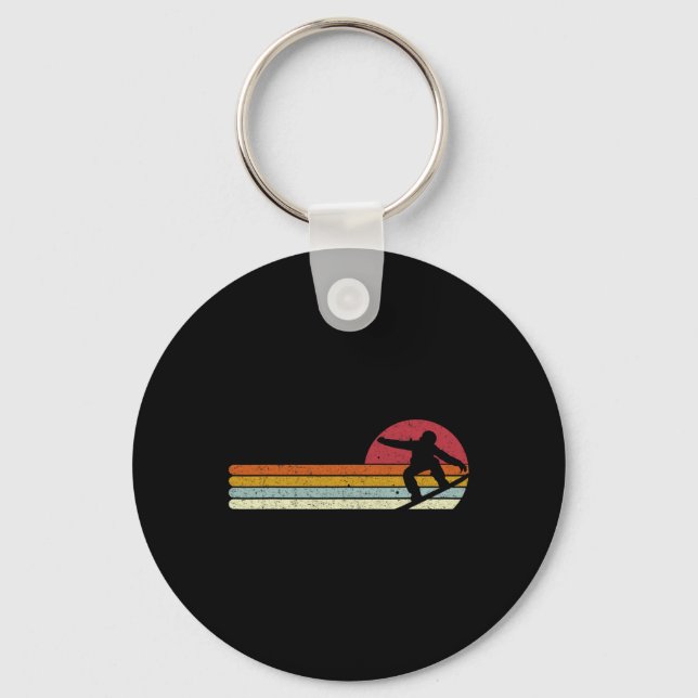 Sunset Snowboarder Snow Boarding Snowboarders  Key Ring (Front)