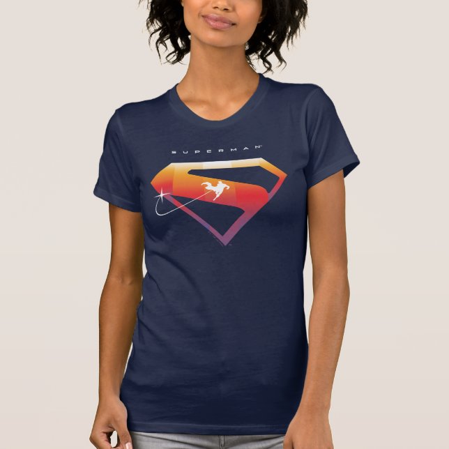 Sunset Soar Superman Shield T-Shirt (Front)