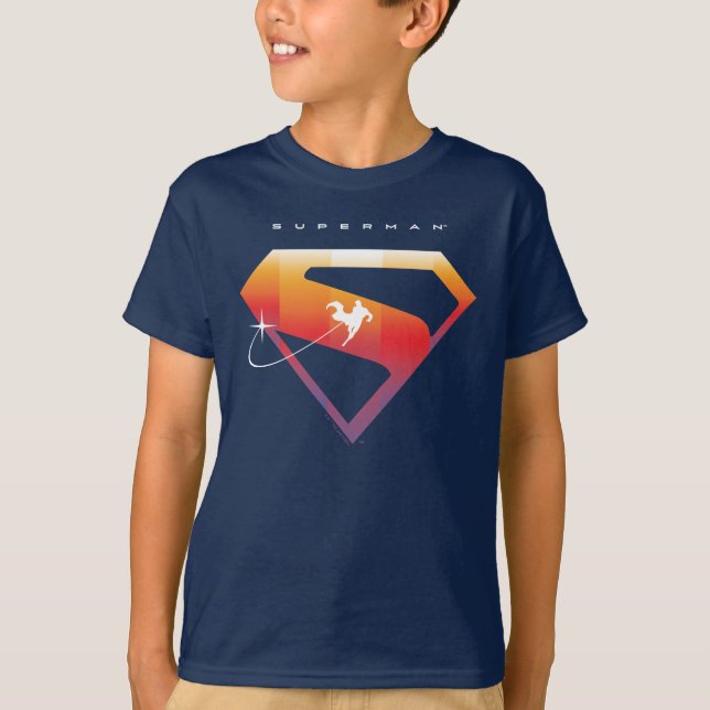Sunset Soar Superman Shield T-Shirt (Front)