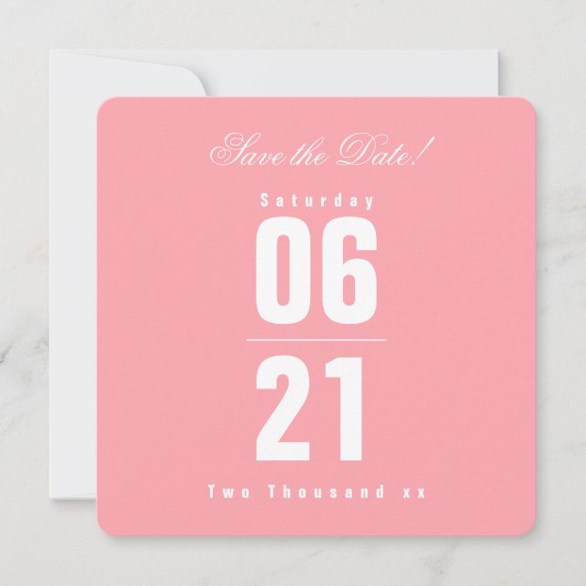 Sunset Solid Pink Wedding|Save the Date (Front)