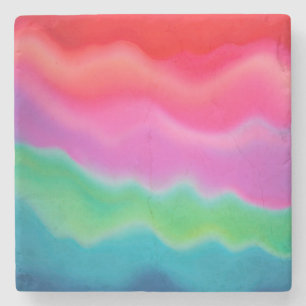 "Sunset Sorbet" Colourful Abstract Art   Stone Coaster