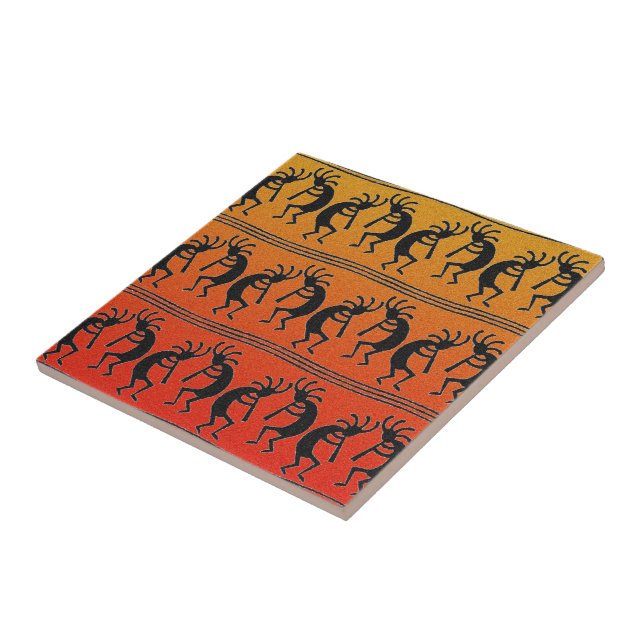Sunset Southwest Design Kokopelli Ceramic Tile (Side)