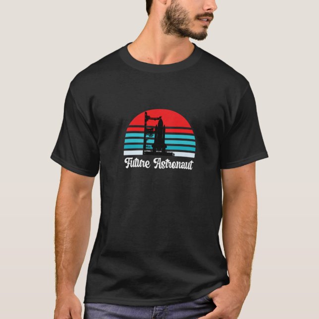 Sunset Space Shuttle Pad Launch Control Future Ast T-Shirt (Front)