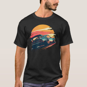 Sunset Speedster Retro Race Enthusiast Automotive T-Shirt
