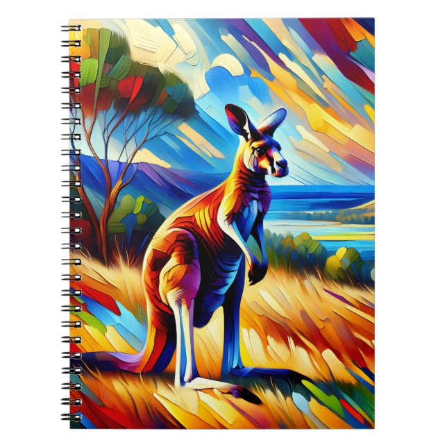 Sunset Spirit Kangaroo Notebook (Front)