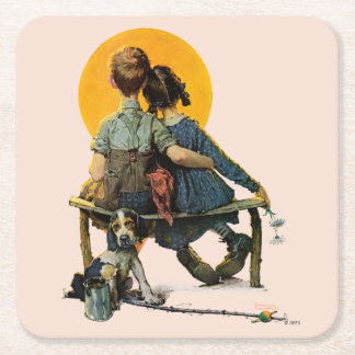 Sunset Square Paper Coaster