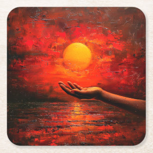 Sunset Square Paper Coaster