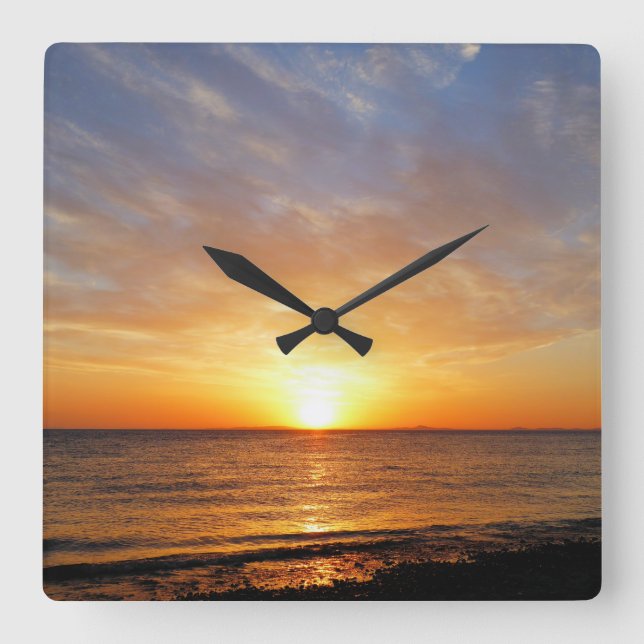 SUNSET SQUARE WALL CLOCK (Front)