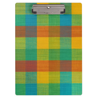 Sunset Squares – Colourful Plaid Clipboard