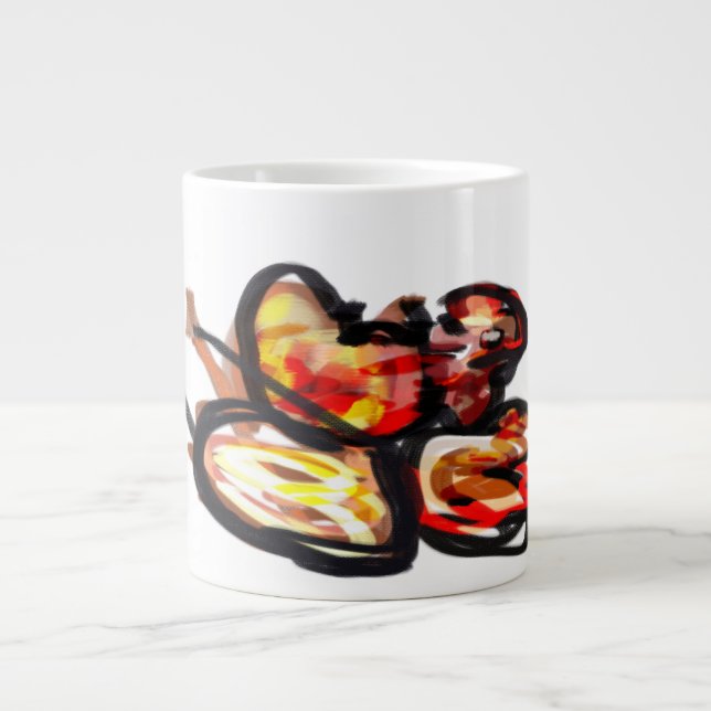 Sunset squirrel Autumn joy Large Coffee Mug (Front)
