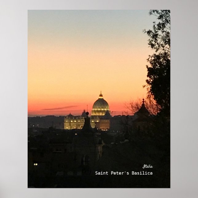 Sunset - St. Peter's Basilica Poster (Front)