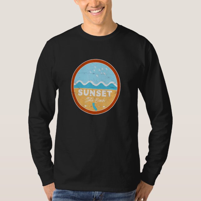 Sunset State Beach California Ca Beach Waves T-Shirt (Front)