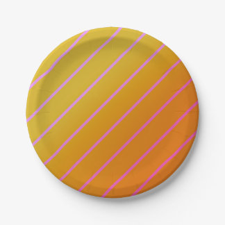 Sunset Striped Paper Plate