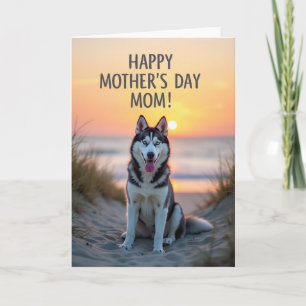 Sunset Striped Pattern Dog Card