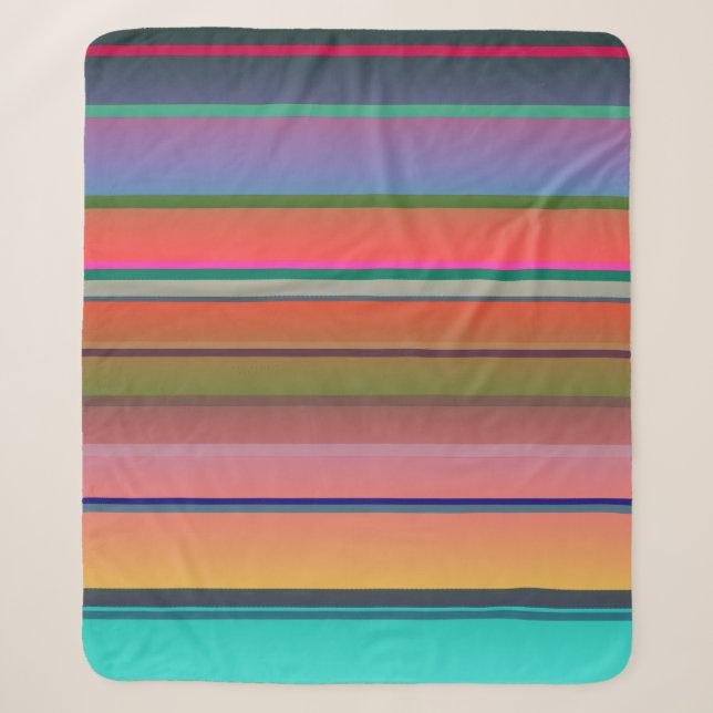 Sunset Stripes Sherpa Blanket (Front)