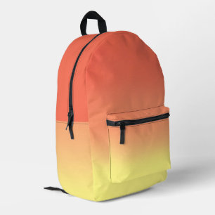 Sunset Style Orange Yellow Ombre Printed Backpack