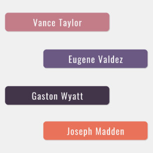 Sunset Summer Colour Palette Waterproof Name Label