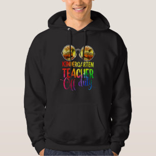 Sunset Summer Kindergarten Teacher Off Duty Sungla Hoodie