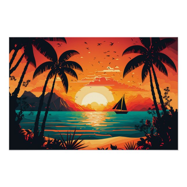 SUNSET SUMMER, ULTRA-COLORFUL POSTER (Front)