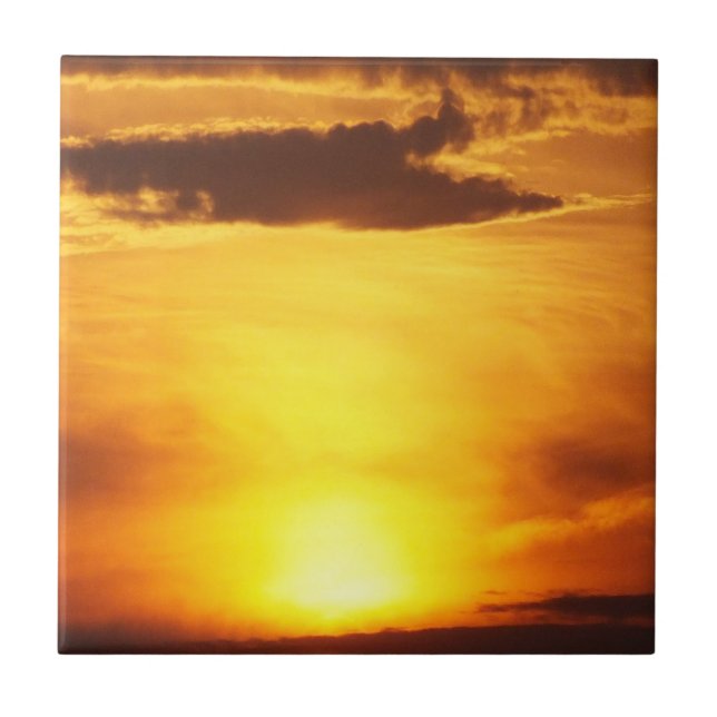 sunset, sun, sky, landscape, sunrise, summer, tile (Front)