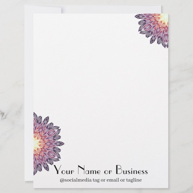 Sunset Sunburst  Custom Letterhead (Front)
