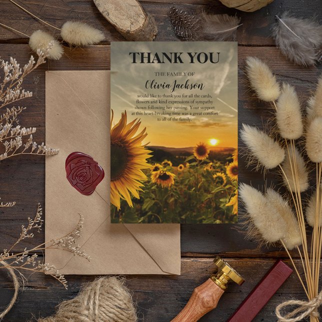 Sunset & Sunflowers | Appreciation Thank You Card (Creator Uploaded)