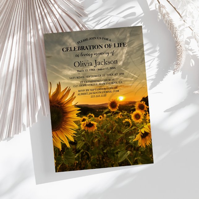 Sunset & Sunflowers | In Loving Memory Invitation (Creator Uploaded)