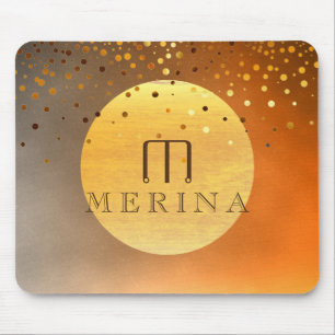 Sunset Sunrise Confetti Glitter Moon Watercolor Mouse Pad