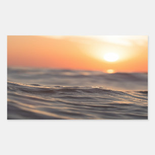 Sunset Sunrise Dawn on Beach Rectangular Sticker