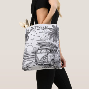 Sunset Surf Getaway Colouring  Tote Bag