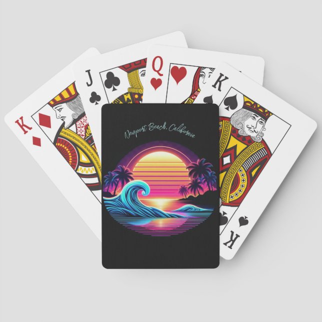 Sunset Surf Glow Playing Cards (Back)