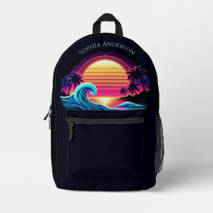 Sunset Surf Glow Printed Backpack