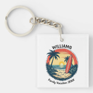 Sunset Surf Key Ring